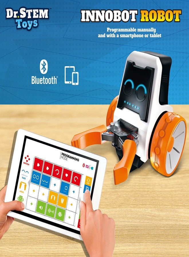 لعبة روبوت البرمجة Innobot من دكتور ستيم تويز | مجموعة علوم الروبوتات للأطفال من عمر 8 سنوات فما فوق | مزودة بتقنية بلوتوث، سهلة التركيب والبرمجة، تؤدي العديد من الحركات البهلوانية والمهام | يتعلم الأطفال البرمجة أثناء اللعب - Image 3